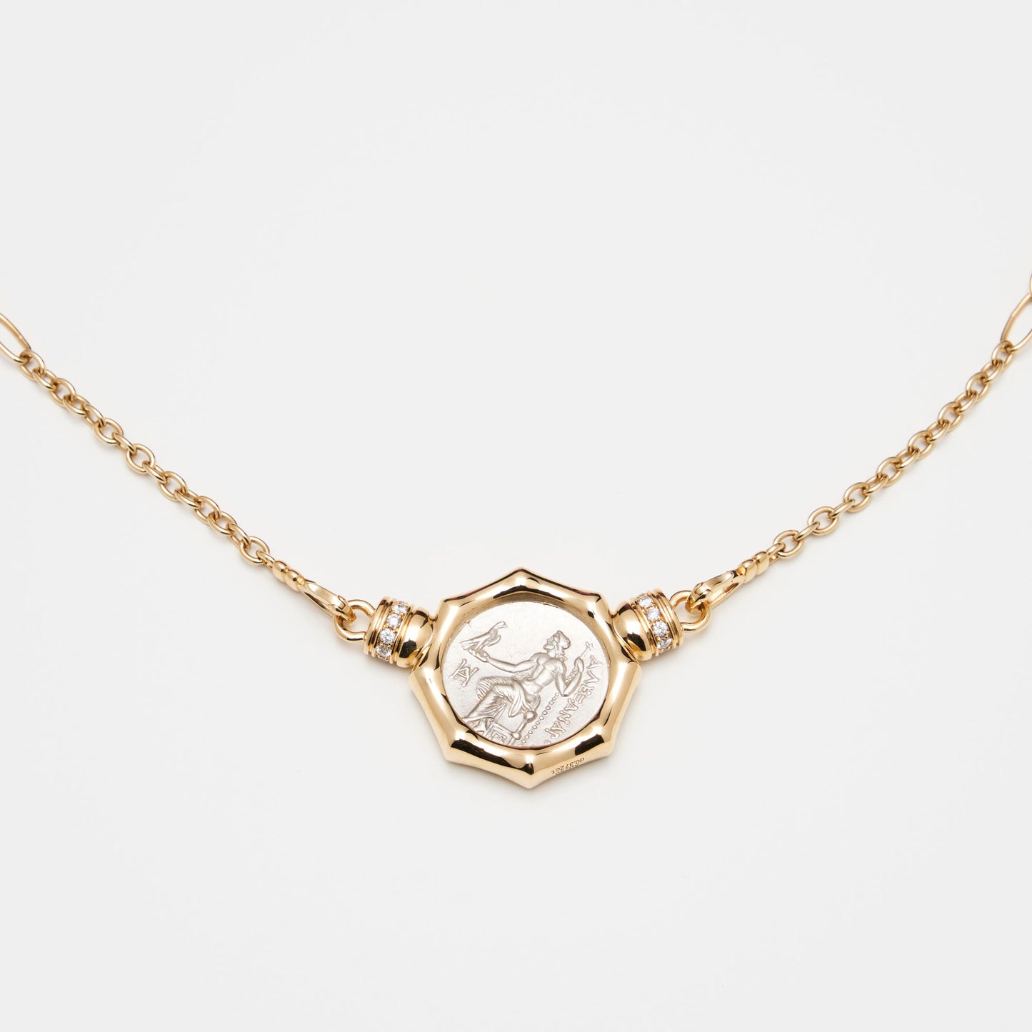 18K Gold Alexander The Great Coin Necklace